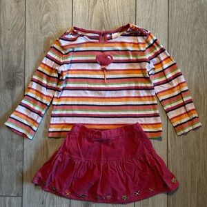 Gymboree Girl 2 Piece Skirt and Long sleeve Top Outfit/Set Size 18-24 Months